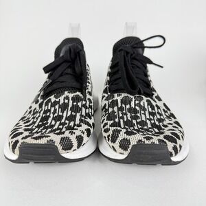 Adidas Swift Run 22 J‎ Leopard Print Black White Running Shoes Womens Size 8